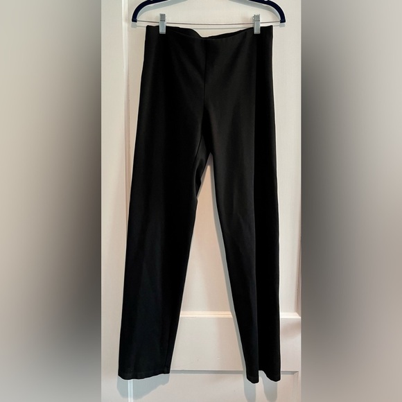 Eileen Fisher Black Pull On Straight Leg Full Length Pointe Pants Size Small - Picture 4 of 6